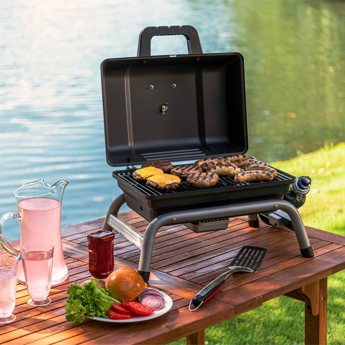 Char-Broil 1-Burner grill assembly guide demonstrating quick setup