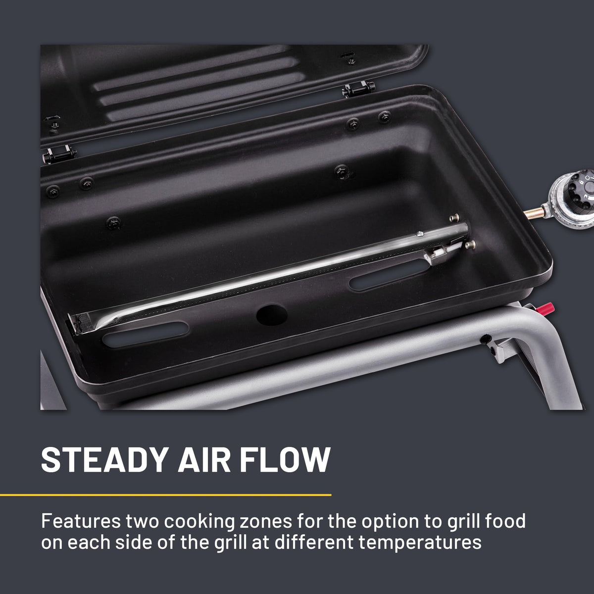 Char-Broil 1-Burner grill with grease tray for easy cleanup