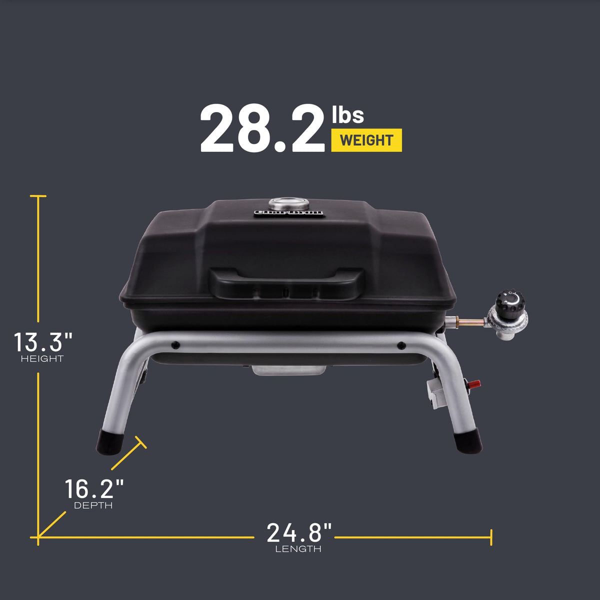 Char-Broil 1-Burner grill lid with temperature gauge for accurate heat