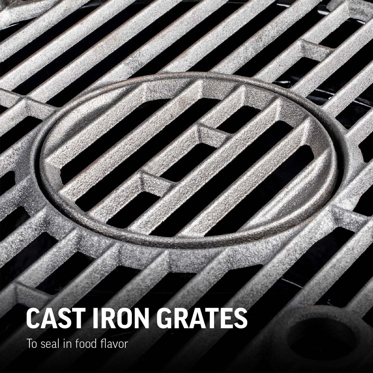 Cast iron grates on the AKORN Jr deliver even searing and durable performance.