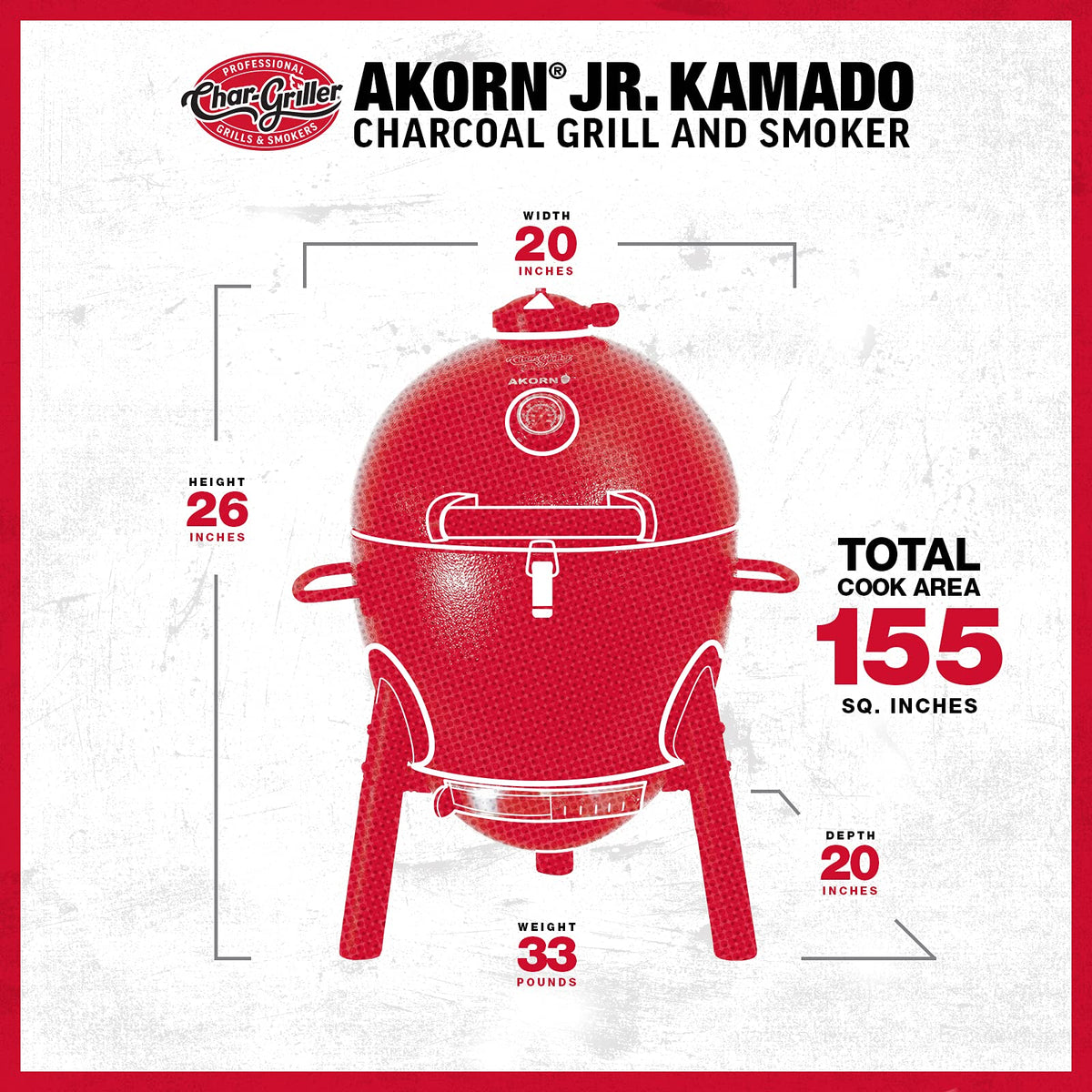 Dual adjustable dampers on the AKORN Jr let you dial temperature precisely.