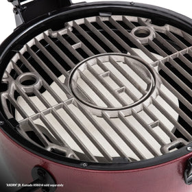 Char-Griller AKORN Jr Smokin' Stone perimeter-heat design promotes indirect cooking for safer smoking.
