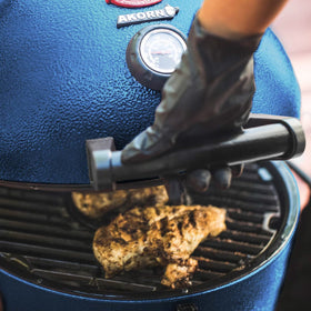 Char-Griller AKORN Jr Smokin' Stone supports pizzas and cookies with even heat.