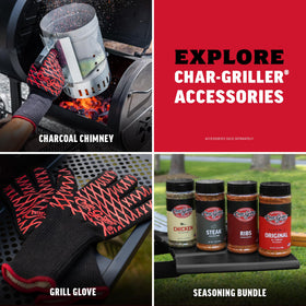 Char-Griller CG30040725 EasyDump ash pan simplifies grill cleanup.
