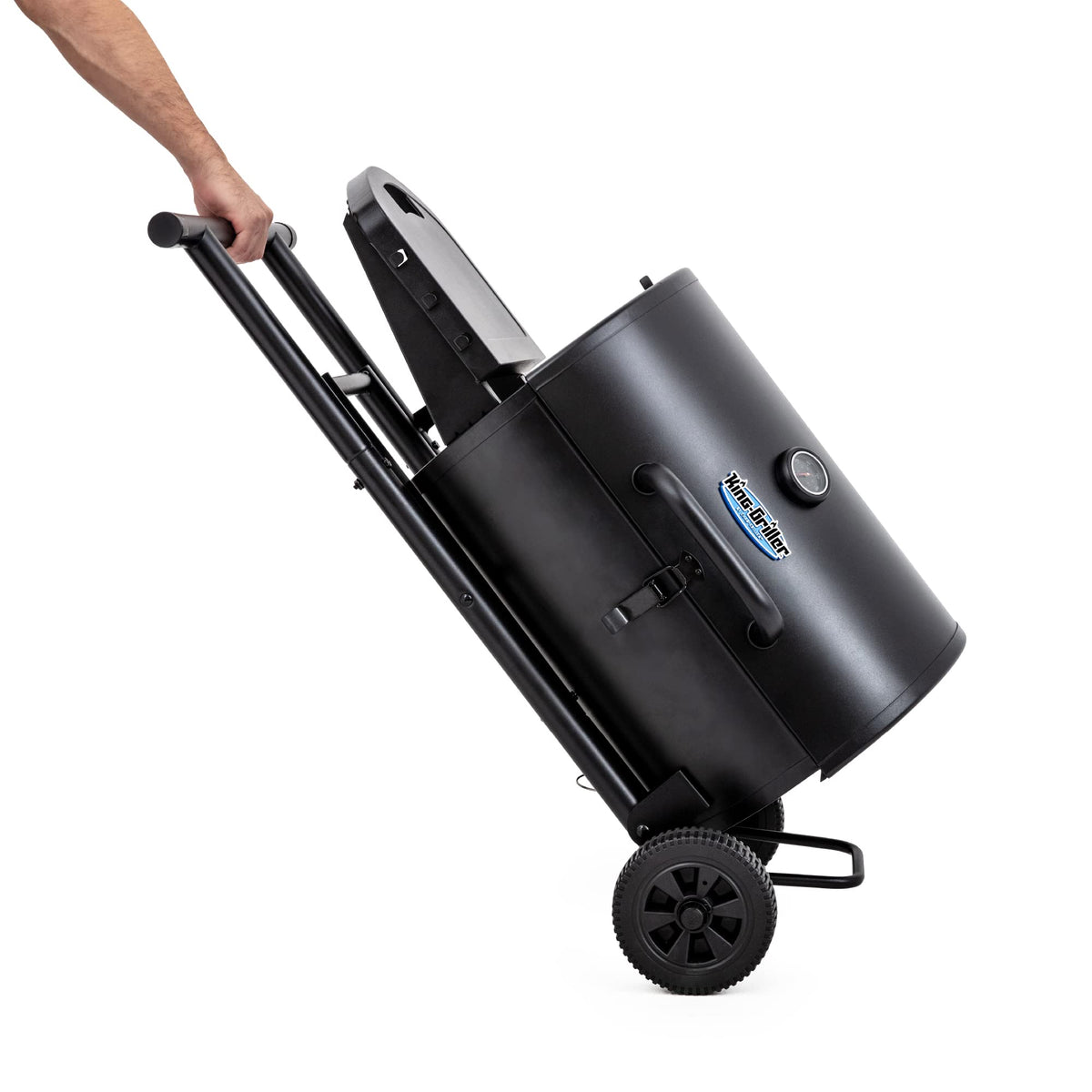 Char-Griller E1816 Gambler includes Easy Dump Ash Pan for quick cleanup.