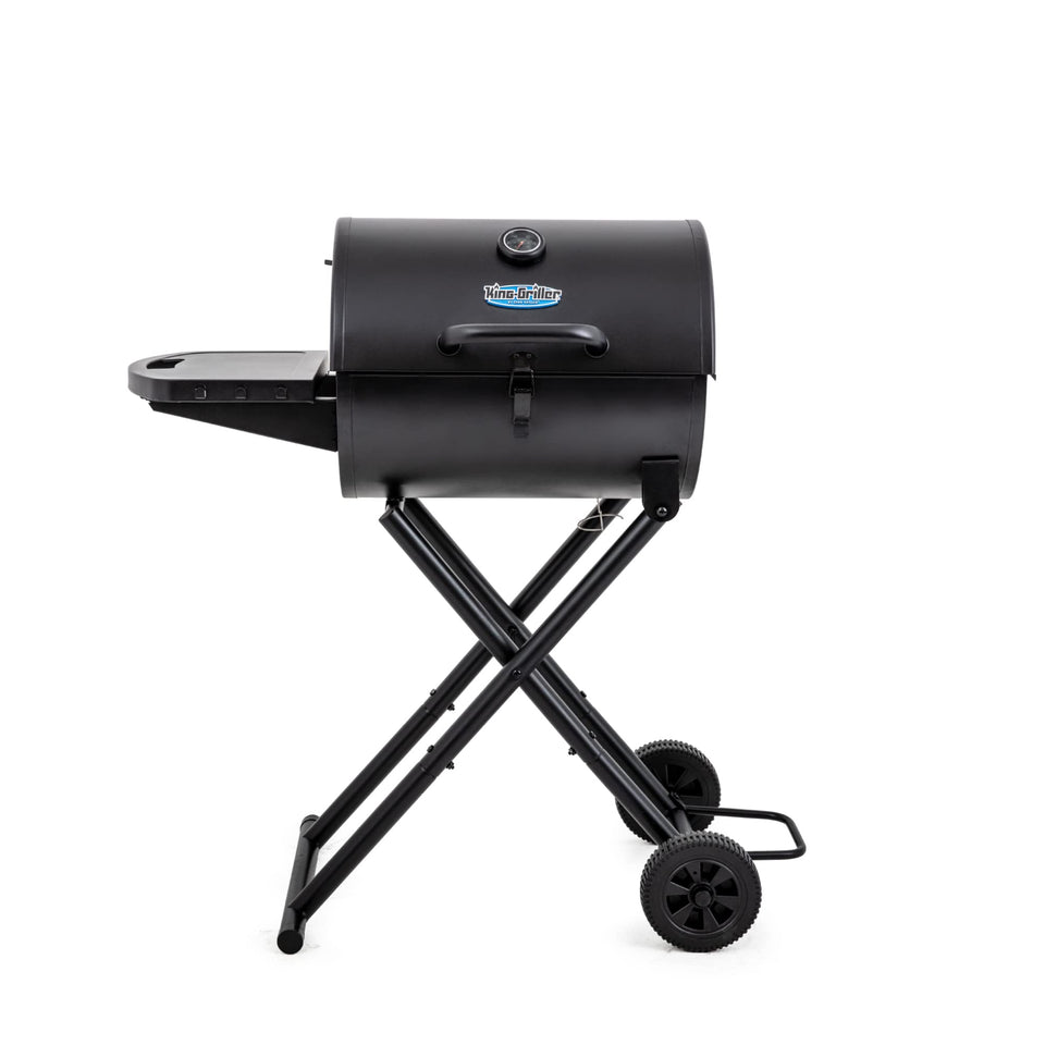 Char-Griller E1816 Gambler portable grill with side shelf for extra prep space.