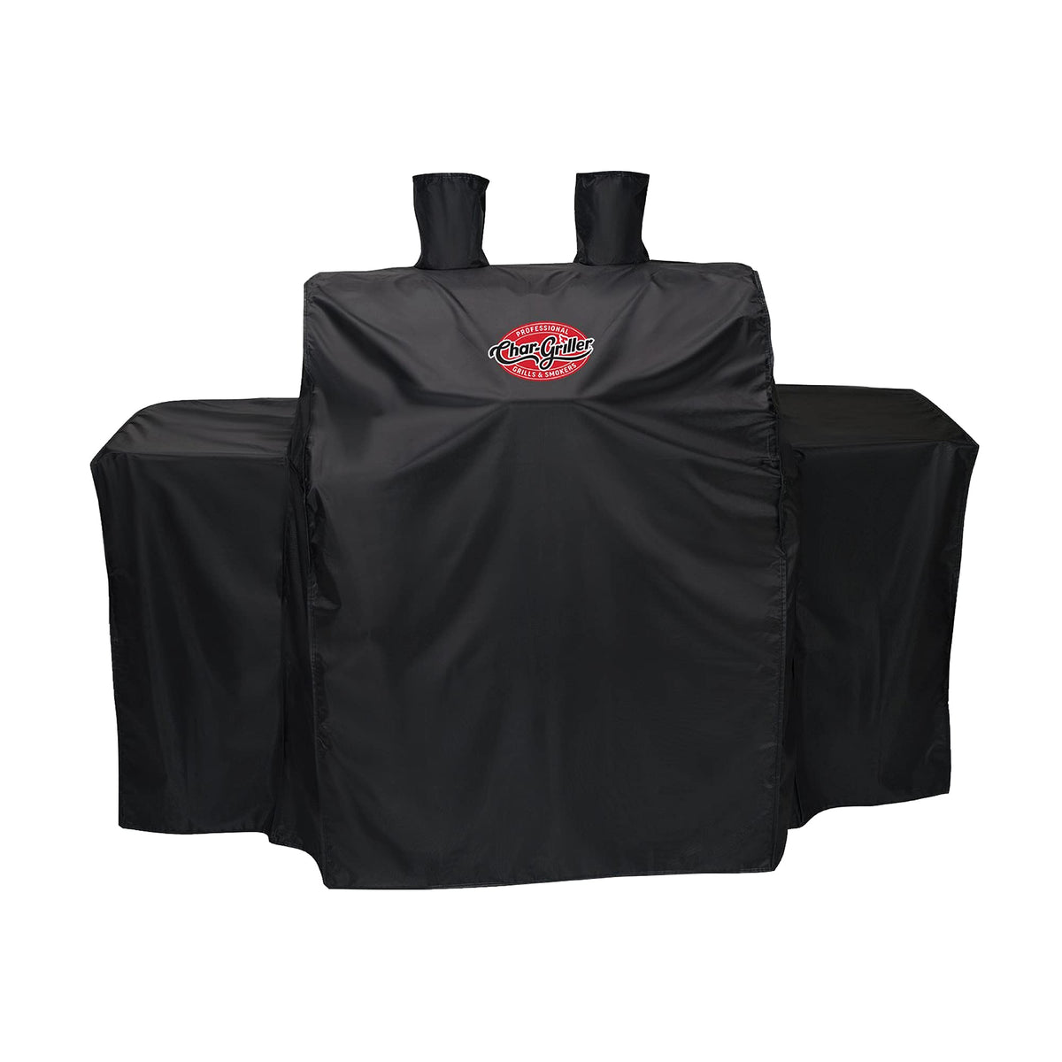Char-Griller universal 3-burner grill cover front view protects against weather