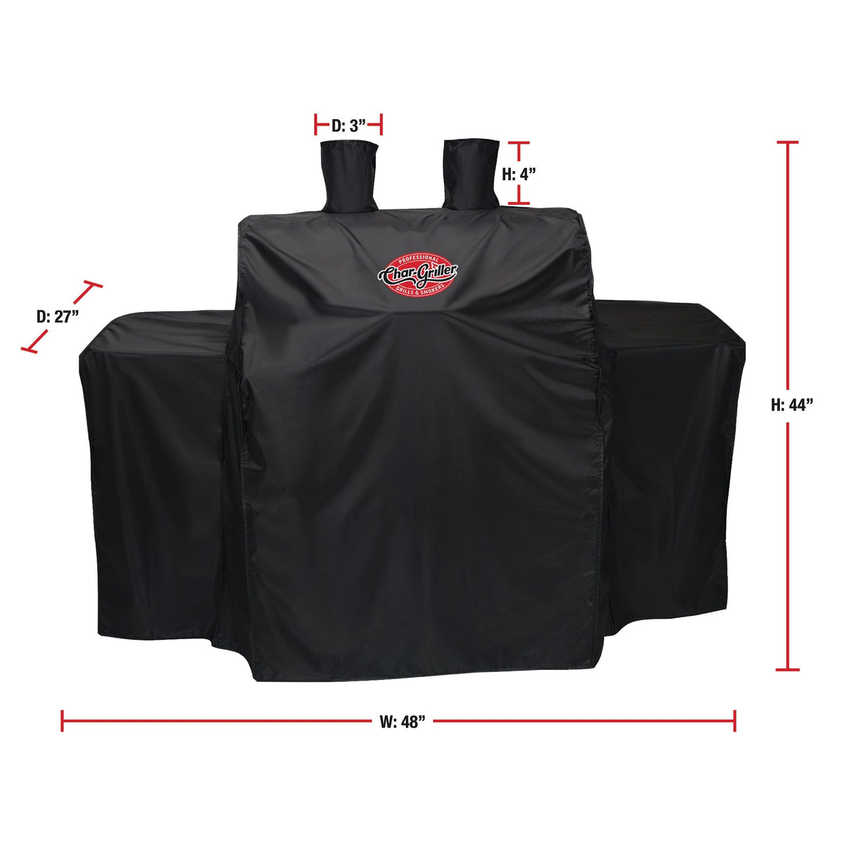 Char-Griller universal 3-burner grill cover stitch detail for durability
