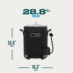 Charbroil Big Easy operates at 16,000 BTU for powerful outdoor frying.