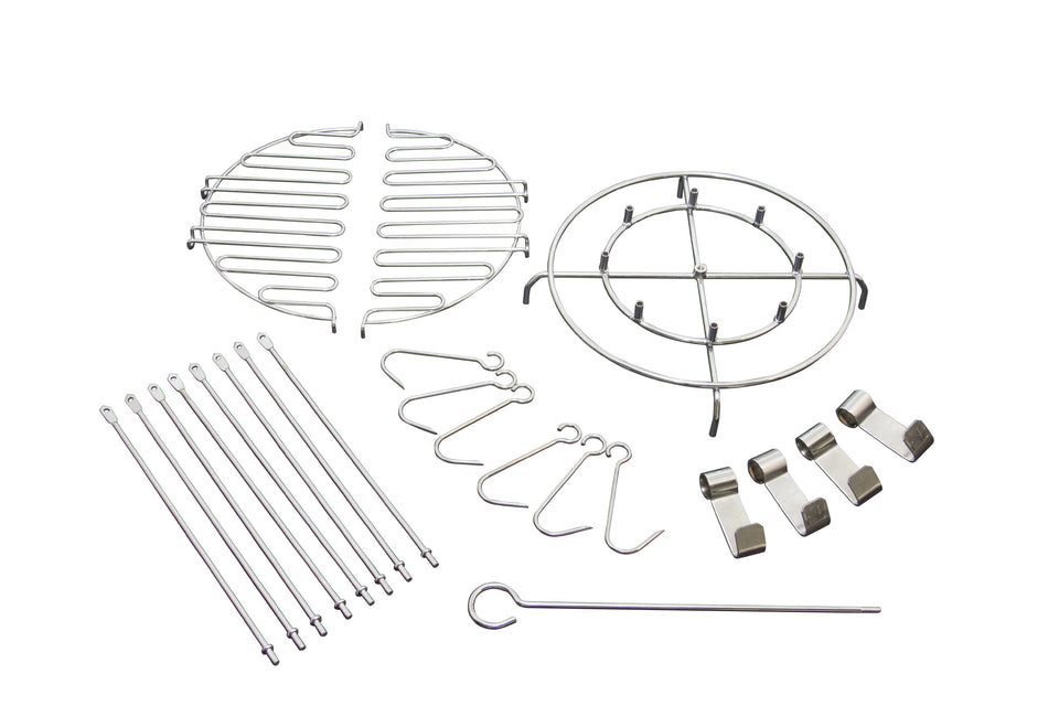 Char-Broil The Big Easy kabob holder keeps eight skewers upright for easy loading.