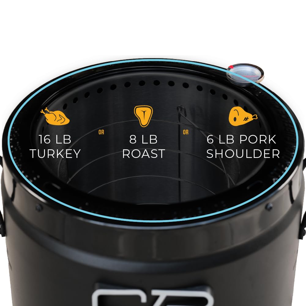 Charbroil Big Easy portable design with handles makes backyard or campsite frying easy.