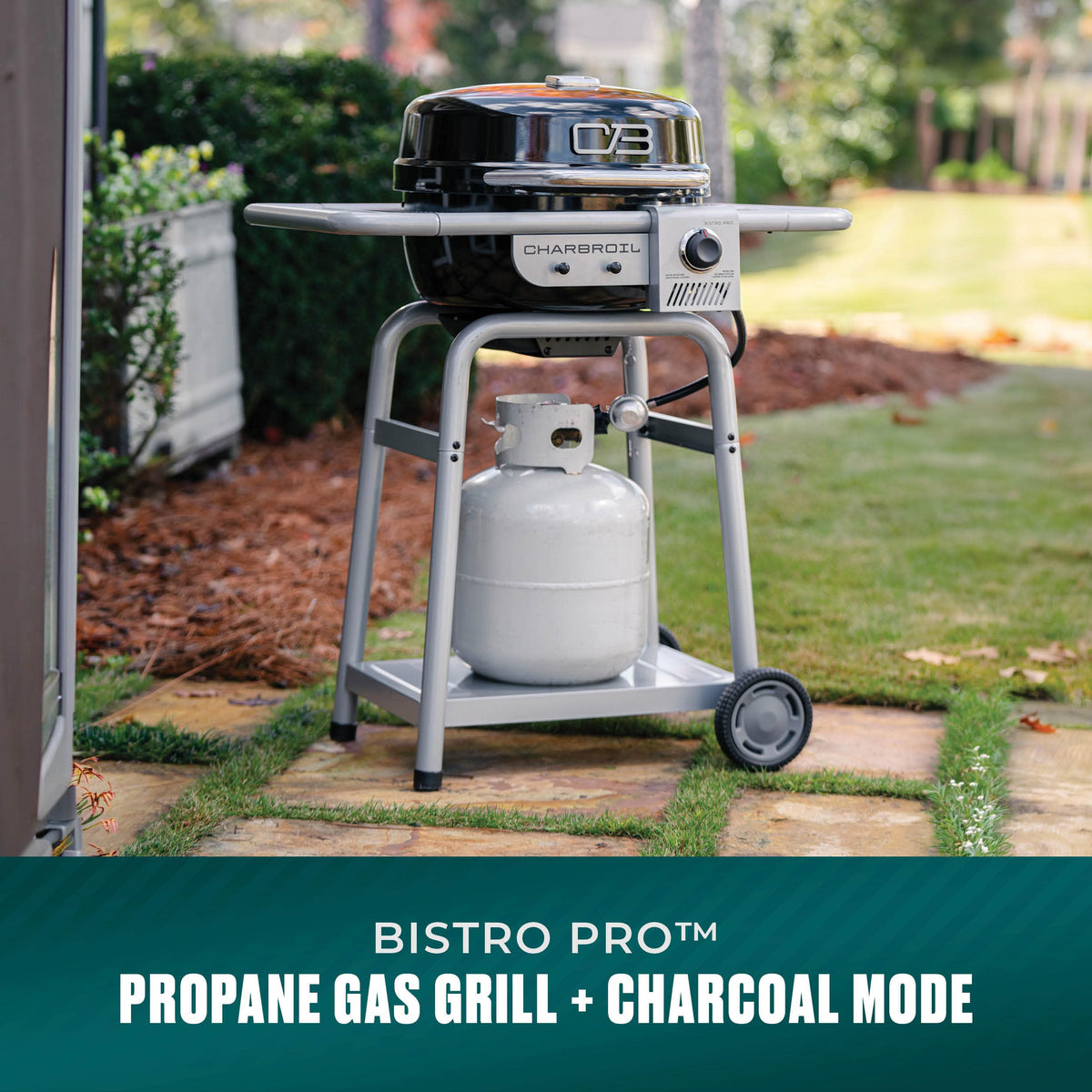 Charbroil Bistro Pro on balcony showcases space-saving suitability for patios.