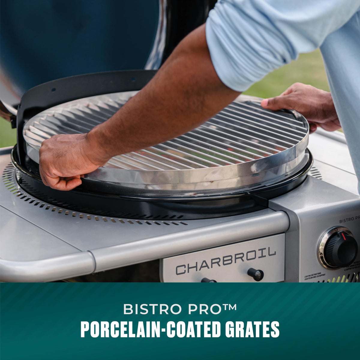 Charbroil Bistro Pro packaging with accessories shows easy setup.