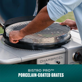 Charbroil Bistro Pro packaging with accessories shows easy setup.