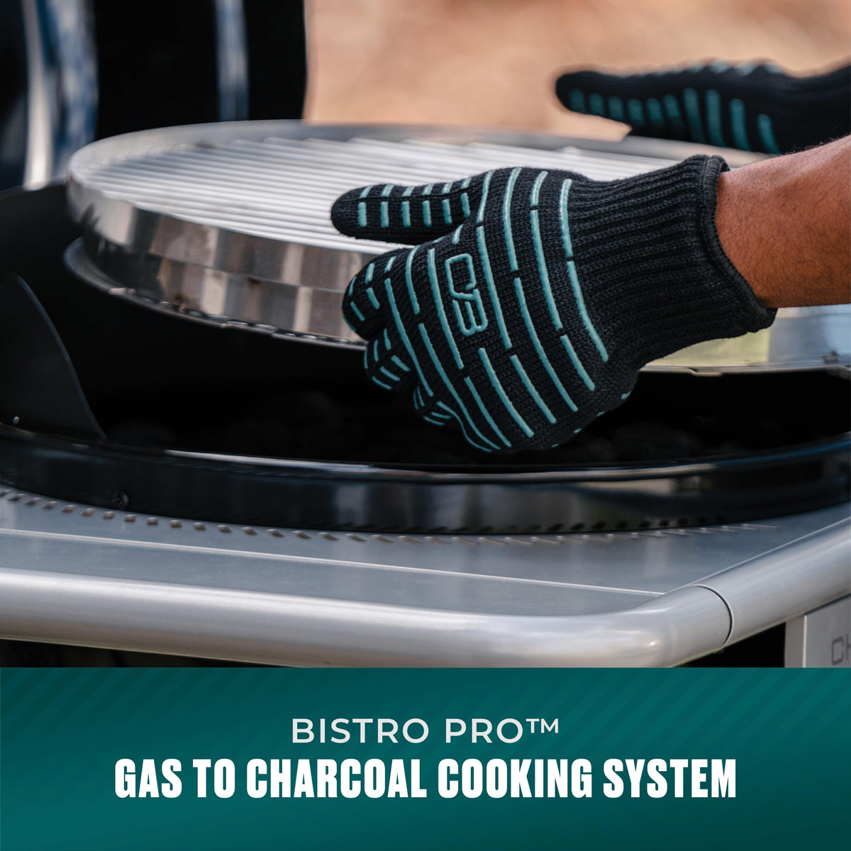 Charbroil Bistro Pro stainless steel grates deliver even searing.