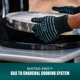 Charbroil Bistro Pro stainless steel grates deliver even searing.