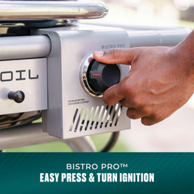 Charbroil Bistro Pro warming rack in use keeps foods warm.