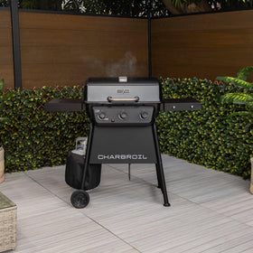 Charbroil Classic 3-Burner Grill side shelves for tools and spices