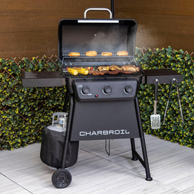 Charbroil Classic 3-Burner Grill warming rack ideal for indirect cooking