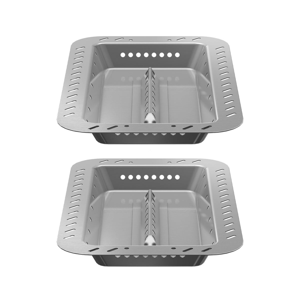 Charbroil Gas2Coal 4-Burner Charcoal Tray enables briquettes to heat for smoky flavor.