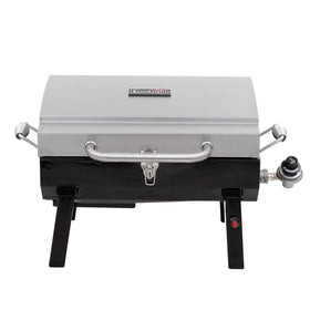 Charbroil portable grill ignition button for quick startup on the go.