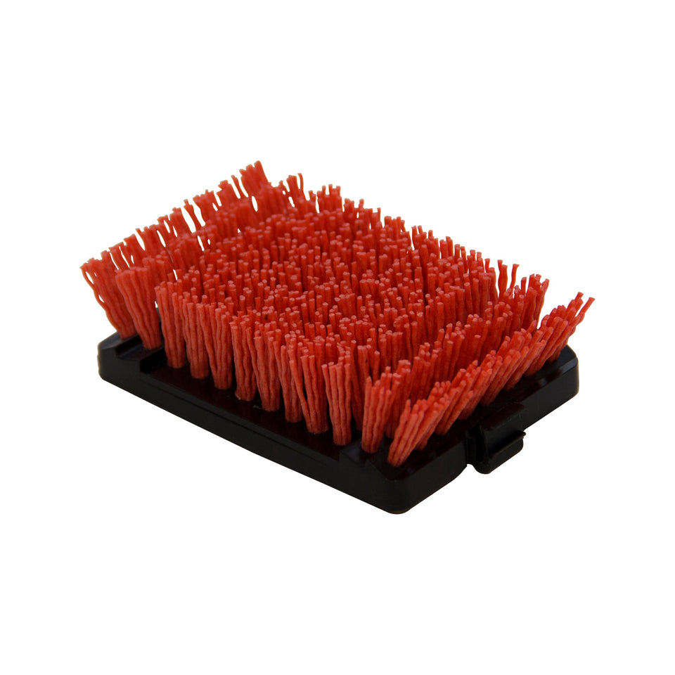 Charbroil SAFER brush head with thick red bristles for high visibility cleaning