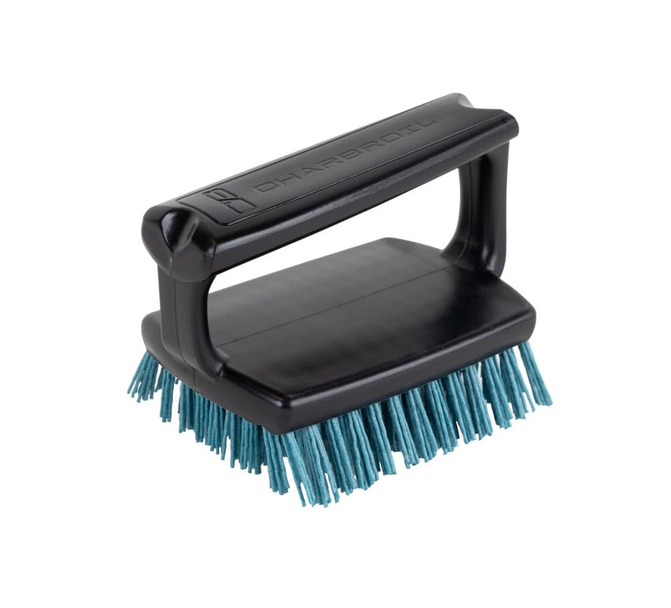 Charbroil Safer Handheld Grill Brush overview highlighting ceramic-infused bristles for safe, effective cleaning.