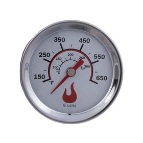 Charbroil universal 3in temperature gauge closeup, stainless steel body for durable grill readings