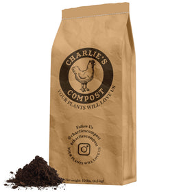 Charlie's Compost odor-free 10lb bag ready for garden use
