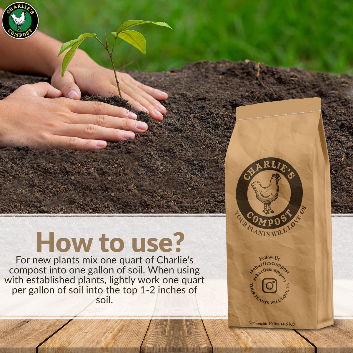 Charlie's Compost enhances potting soil for thriving containers