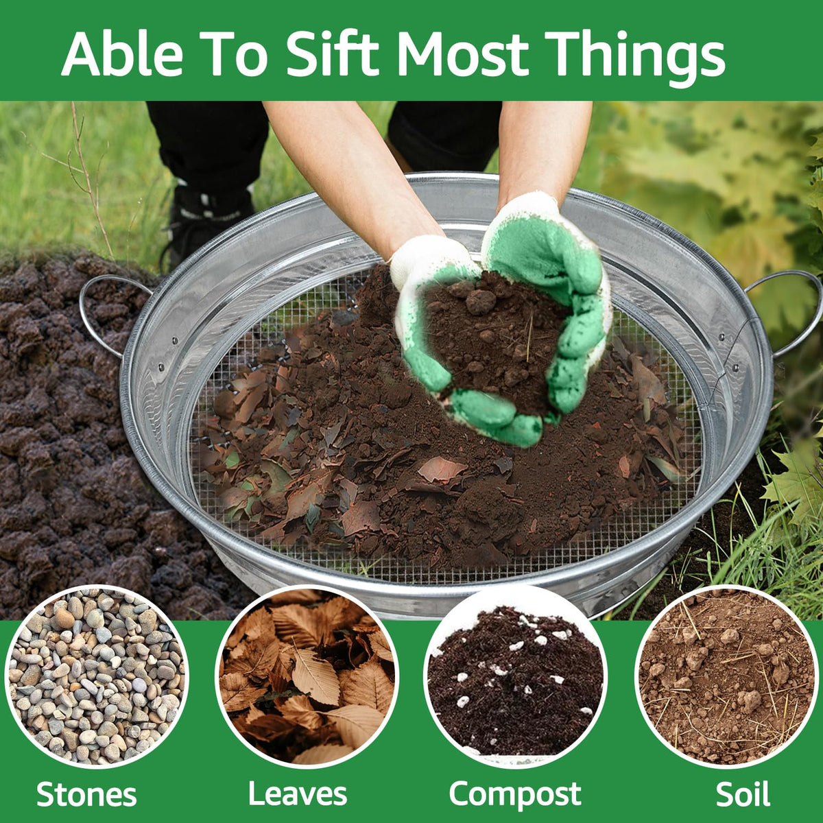 CHARMDECOR rock-dirt-sand separation tool aids clean potting mix
