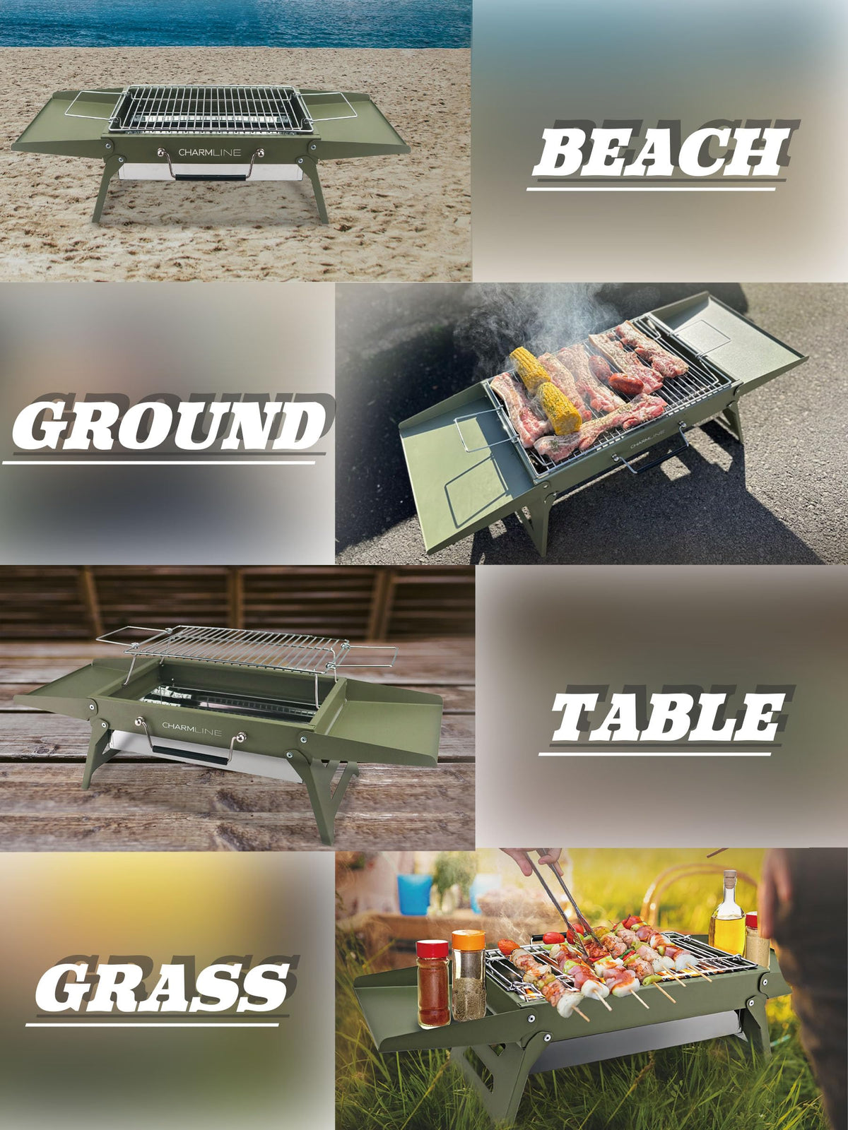 Charmline compact folded profile fits easily in a car trunk.