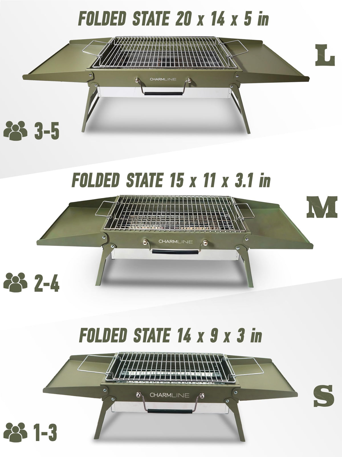 Charmline smooth-clean grill surface for quick after-meal cleanup.