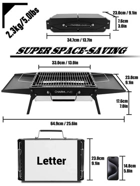 Charmline grill edge polished design for safe, comfortable handling.