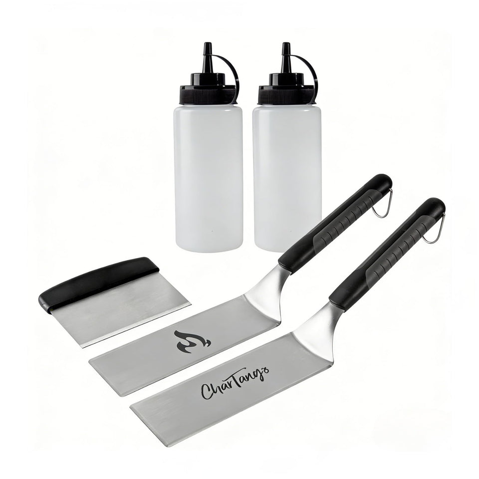 CharTango Blackstone spatula set assembly showing professional-grade flat-top grilling tools