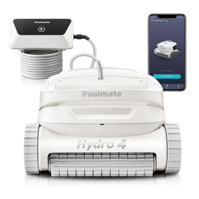 Chasing Hydro 4 on pool floor providing thorough floor cleaning reach.