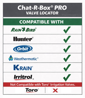 Chat-R-Box PRO Rain Bird valves compatibility for reliable locating