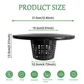 CHTASO black opaque bucket lid blocks light for algae prevention in hydroponics