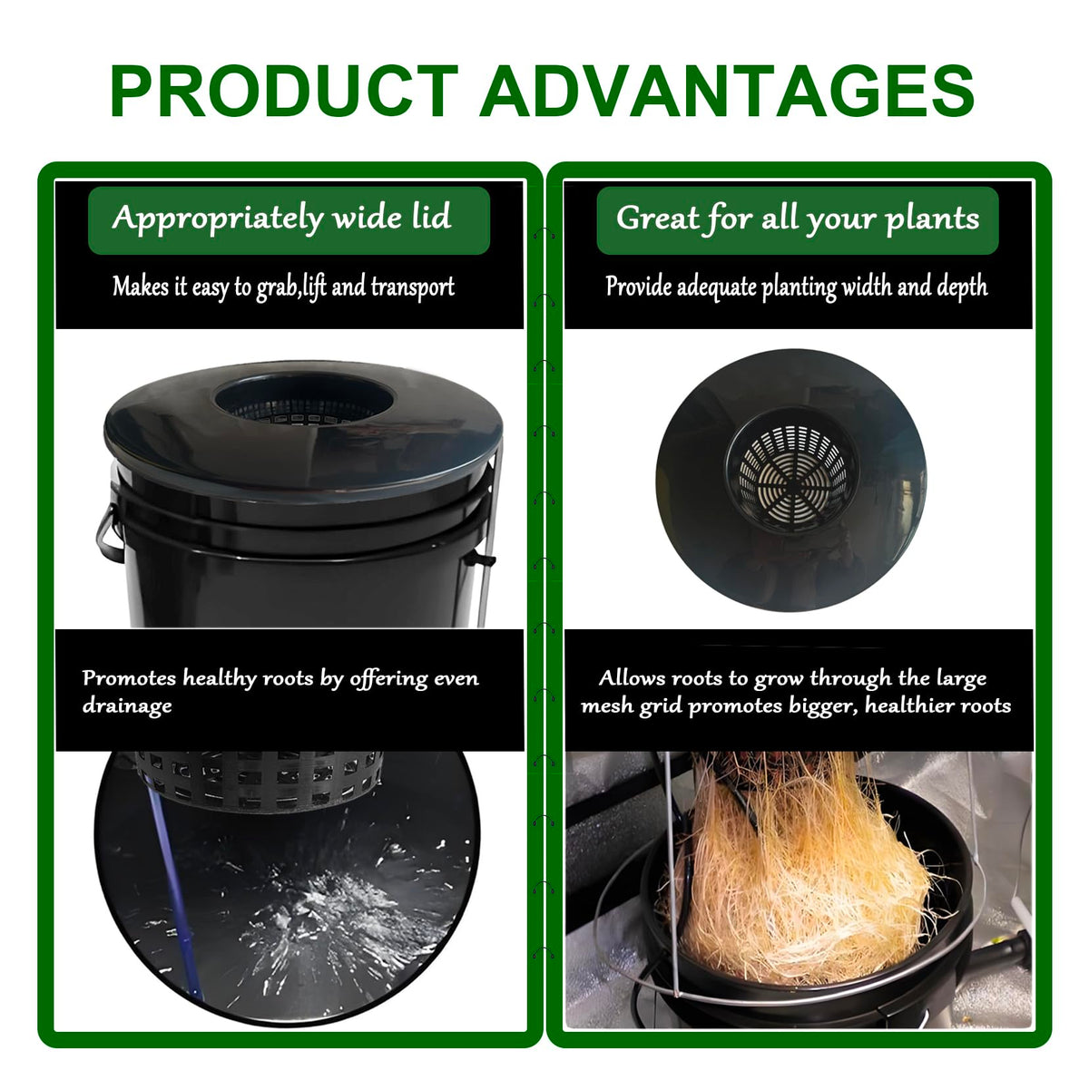 CHTASO bucket lid compatible with DWC and hydroponics systems