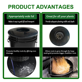 CHTASO bucket lid compatible with DWC and hydroponics systems