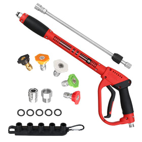 CHAVOR pressure washer gun extension rod enhances reach for hard-to-reach areas.