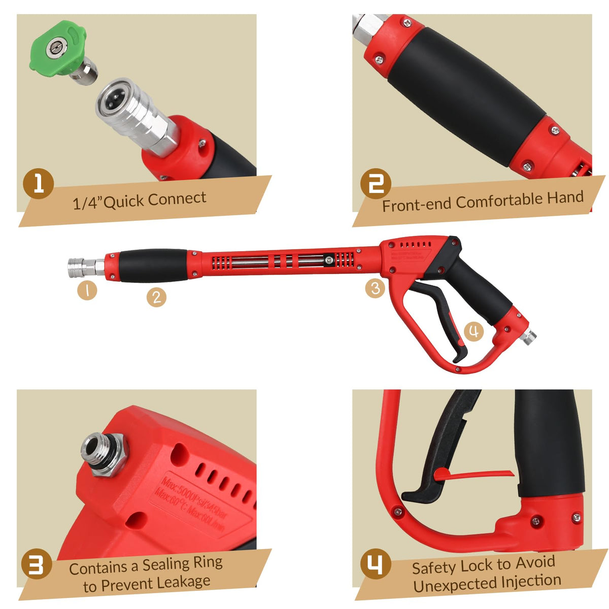 CHAVOR safety trigger lock helps prevent accidental sprays during use.