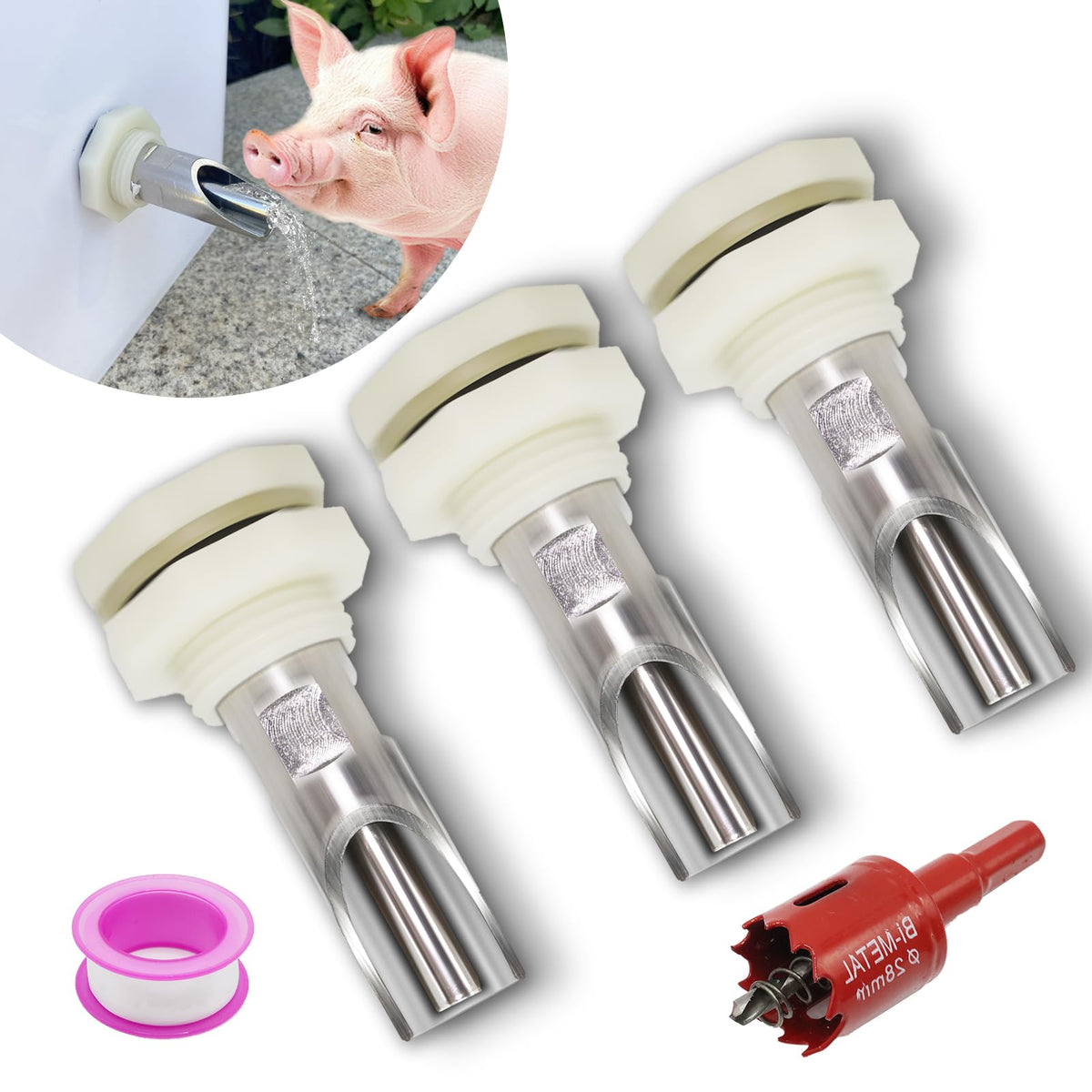 CHCTD pig nipple waterer barrel kit with automatic flow for piglets