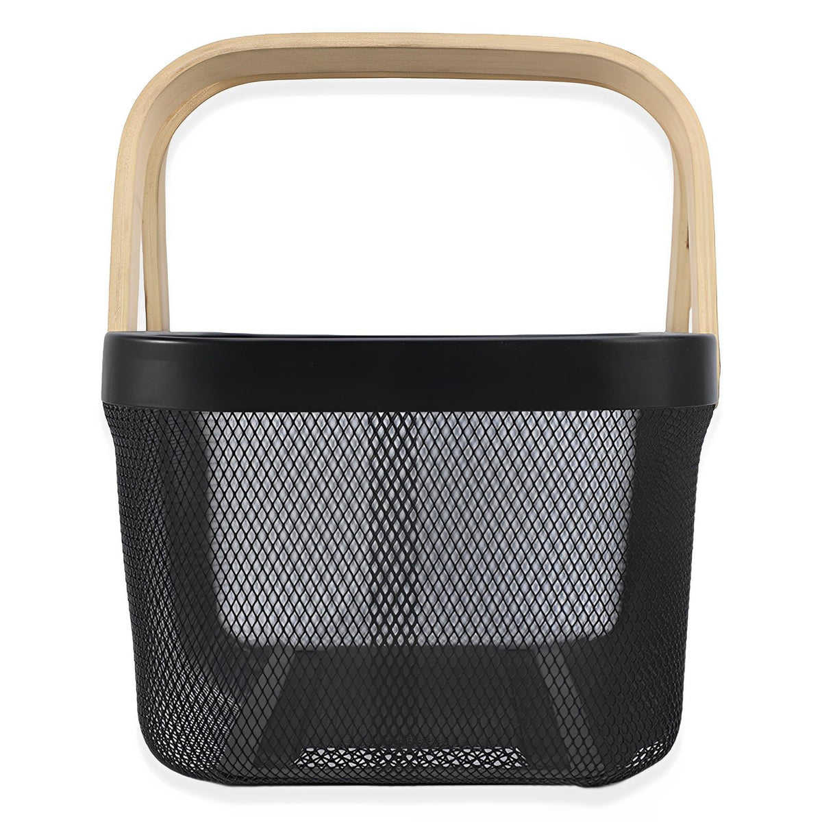 Cheardia black garden storage basket for kitchen shelves.