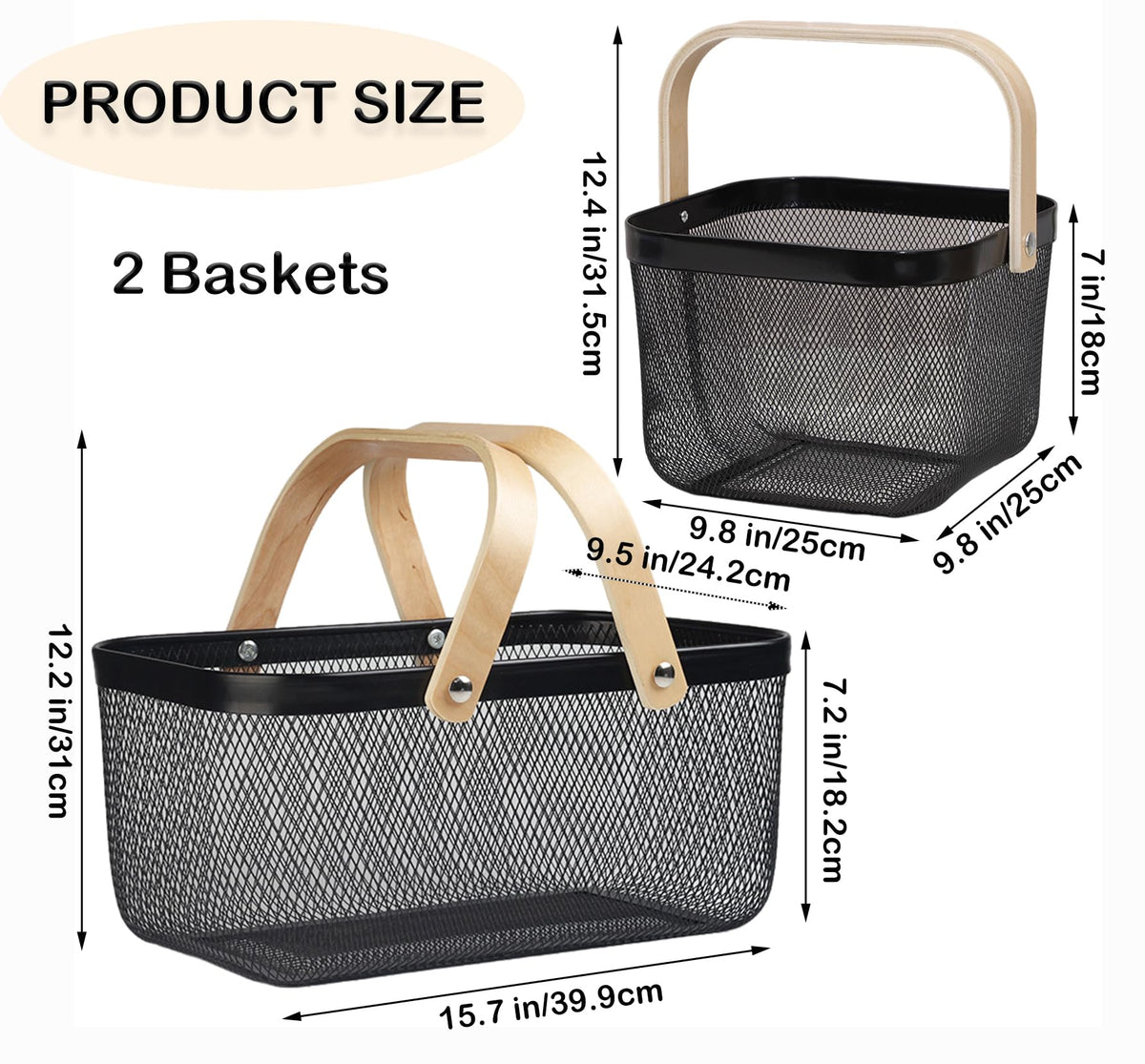 Cheardia large metal-mesh harvest basket for generous storage.