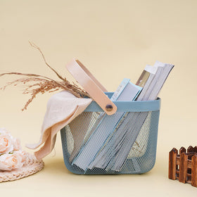 Cheardia small blue harvest basket, perfect for compact gatherings.