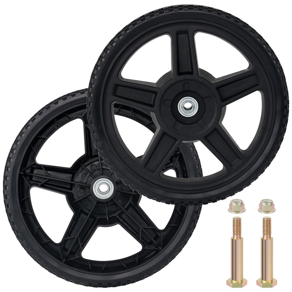 CheeMuii 12-inch mower wheel assembly for stable, durable performance.