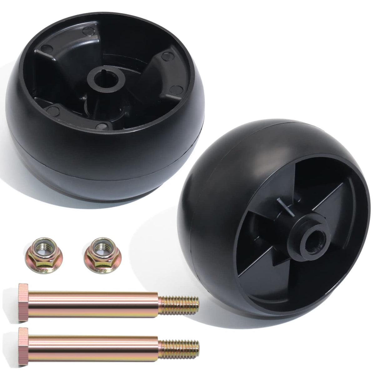 CheeMuii 5-inch deck gauge wheel front view for precise leveling and smooth mowing