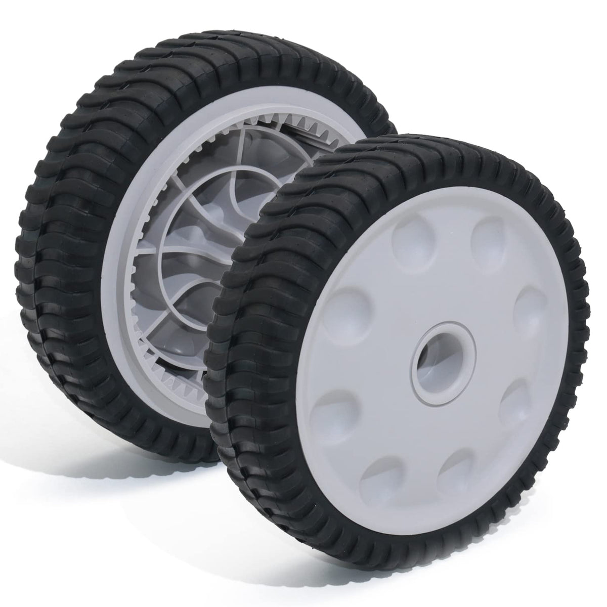 Cheemuii anti-friction 8in wheel reduces resistance during mowing.