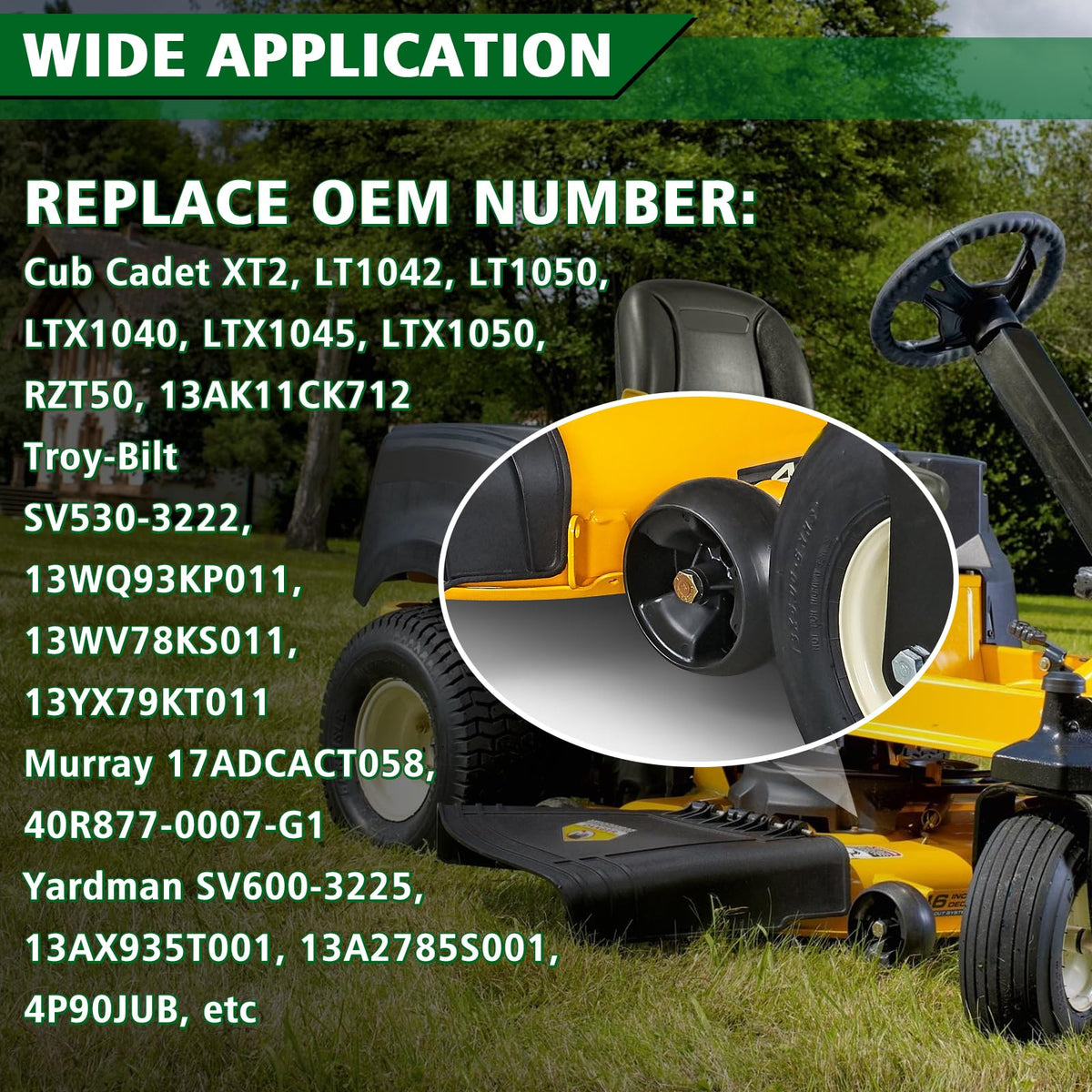 CheeMuii compatibility graphic shows broad mower brand compatibility